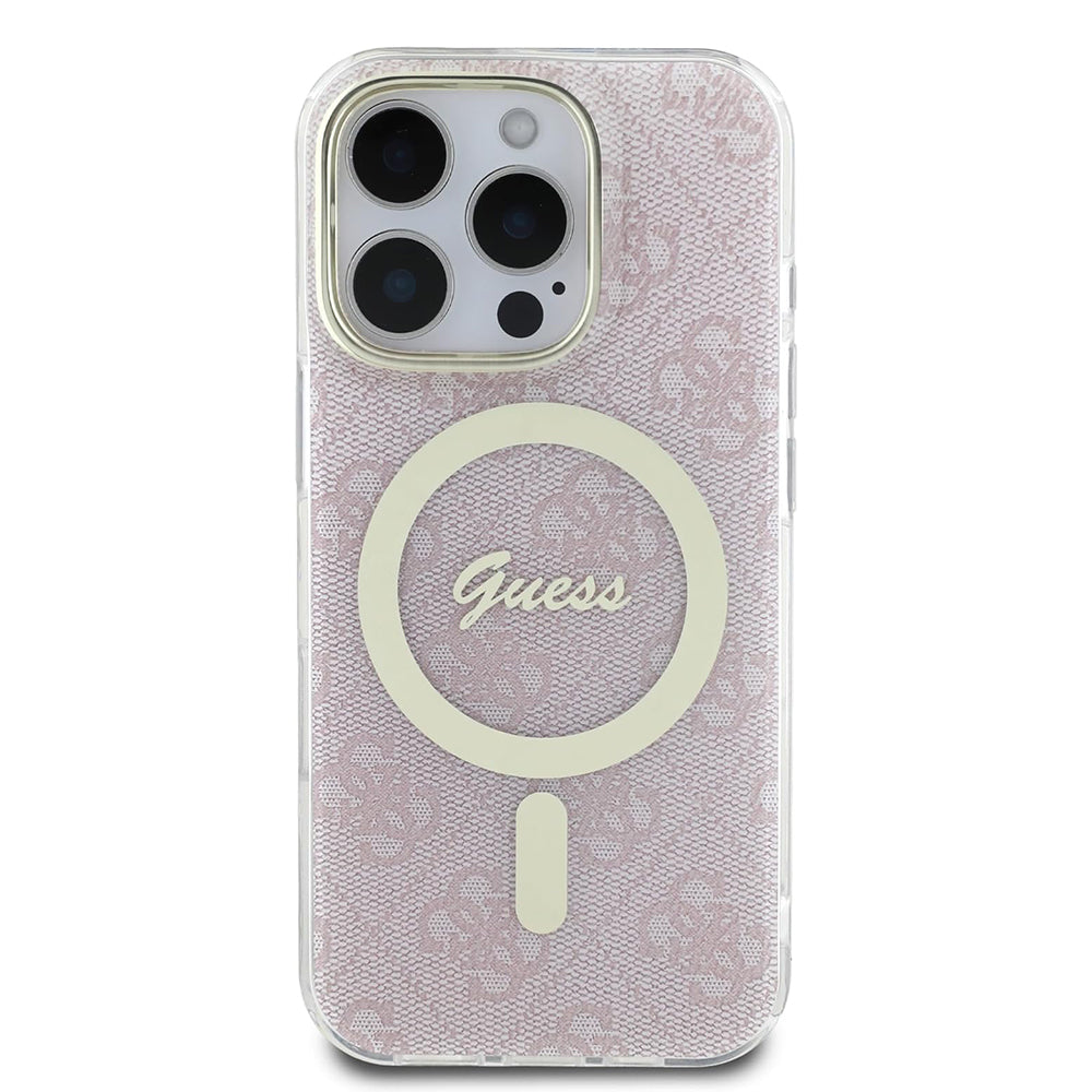 MagSafe Hülle für Apple iPhone 16 Pro Max, Guess, IML 4G, Rosa