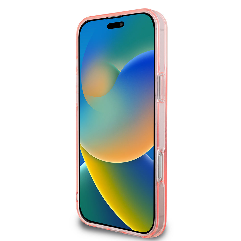 MagSafe Hülle für Apple iPhone 16 Pro Max, Guess, IML Flowers Wreath, Rosa