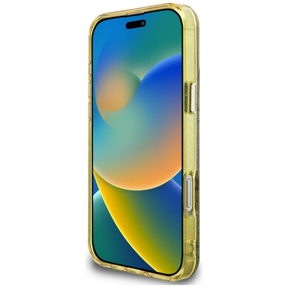 MagSafe Hülle für Apple iPhone 16 Pro Max, Guess, IML Glitter 4G Circle Triangle, Braun