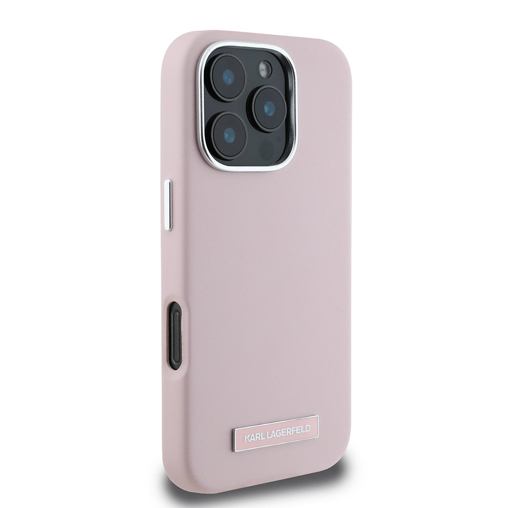 MagSafe Case for Apple iPhone 16 Pro Max, Karl Lagerfeld, FW Metal Plate, Pink