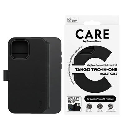 MagSafe Hülle für Apple iPhone 16 Pro Max, PanzerGlass, Care Feature Tango Two-in-One, Schwarz