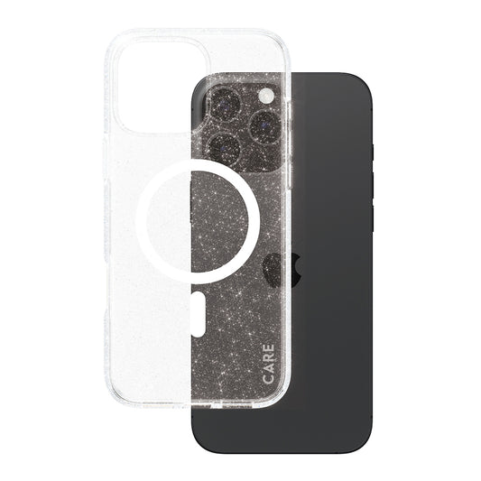 MagSafe Hülle für Apple iPhone 16 Pro Max, PanzerGlass, Care Urban Combat Star Lit, Transparent Weiß