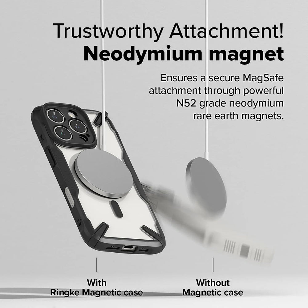 MagSafe Hülle für Apple iPhone 16 Pro Max, Ringke, Fusion X, Schwarz