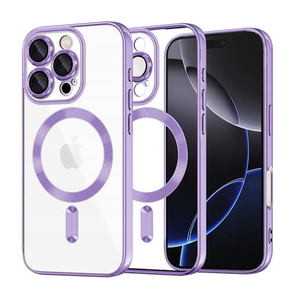 MagSafe-Hülle für Apple iPhone 16 Pro Max, Techsuit, Luxury Crystal, Hellviolett