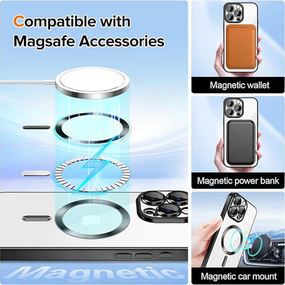 MagSafe-Hülle für Apple iPhone 16 Pro Max, Techsuit, Luxury Crystal, Schwarz