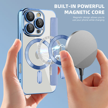 MagSafe-Hülle für Apple iPhone 16 Pro Max, Techsuit, SmartMag Book, Blau
