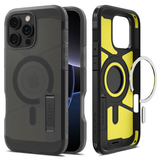 MagSafe Hülle für Apple iPhone 16 Pro, Spigen, Tough Armor, Satin Schwarz ACS09072