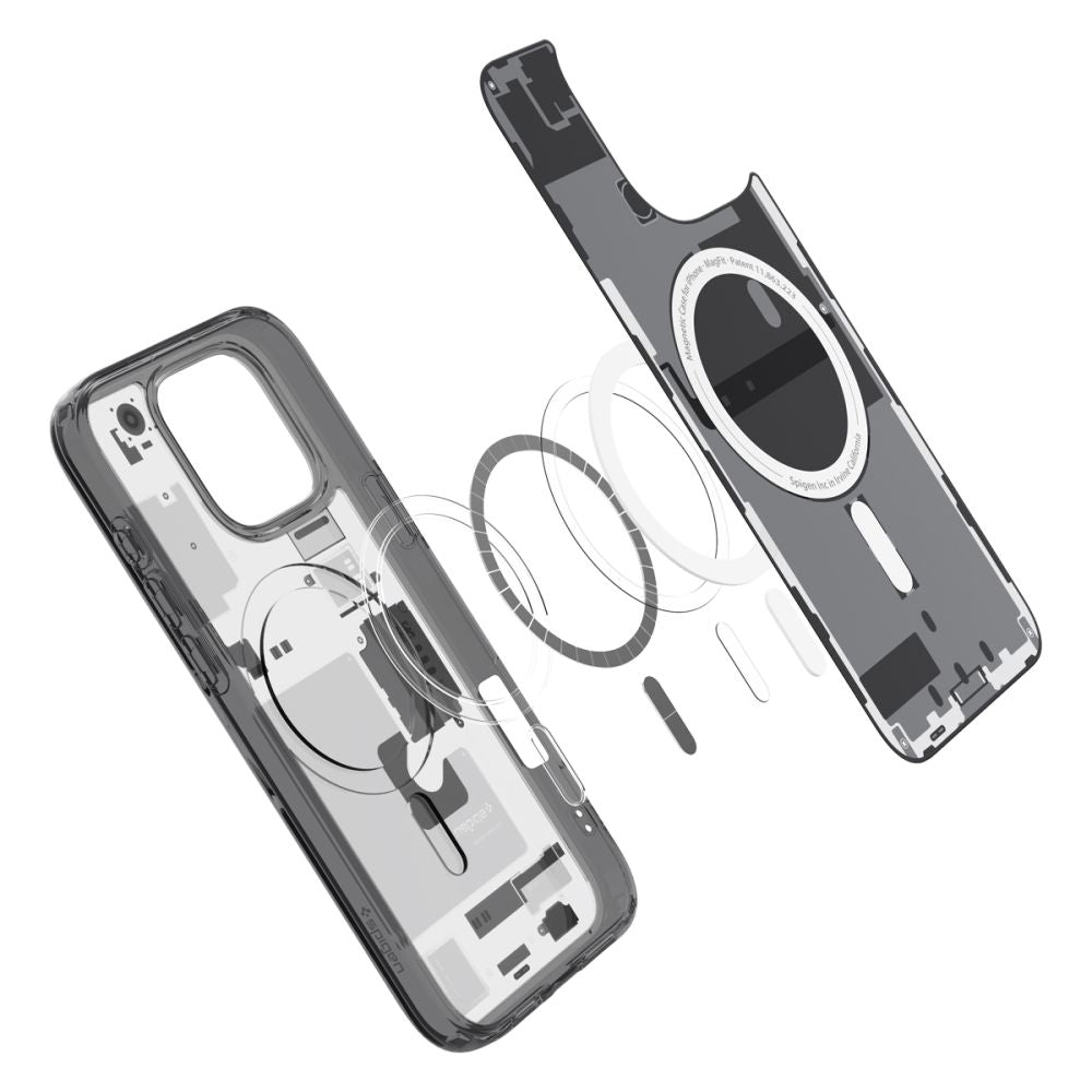 MagSafe Hülle für Apple iPhone 16 Pro, Spigen, Ultra Hybrid Zero One, Mattschwarz ACS08135