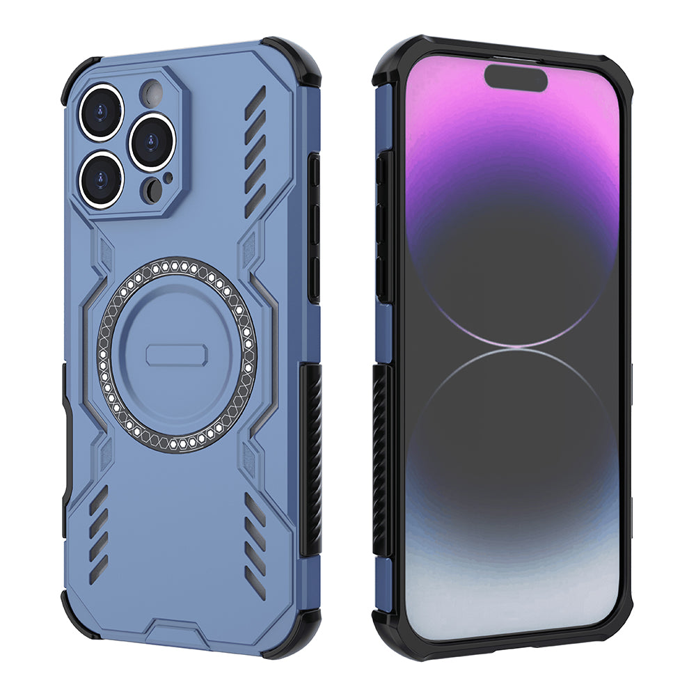MagSafe-Hülle für Apple iPhone 16 Pro, Techsuit, ArmorMag, Blau