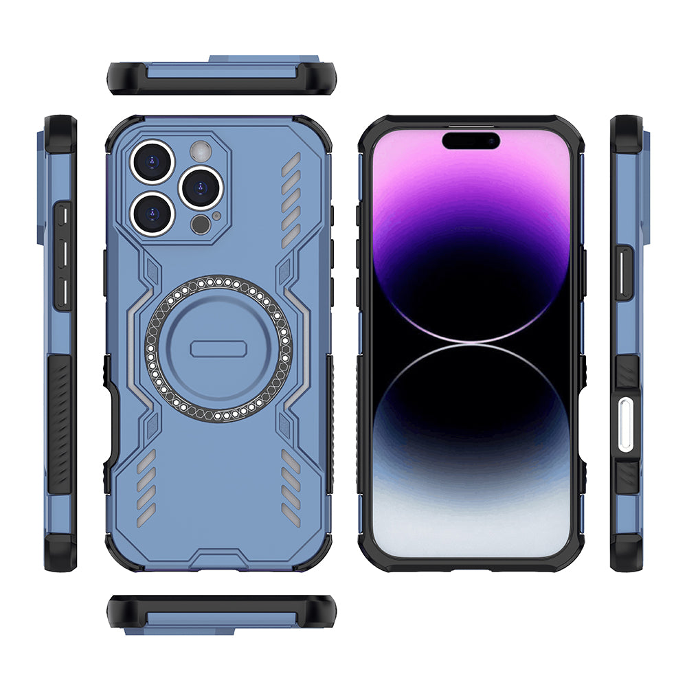 MagSafe-Hülle für Apple iPhone 16 Pro, Techsuit, ArmorMag, Blau