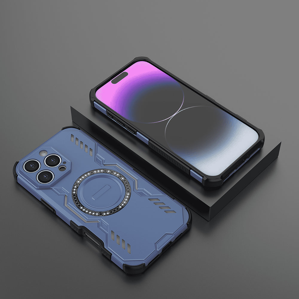 MagSafe-Hülle für Apple iPhone 16 Pro, Techsuit, ArmorMag, Blau