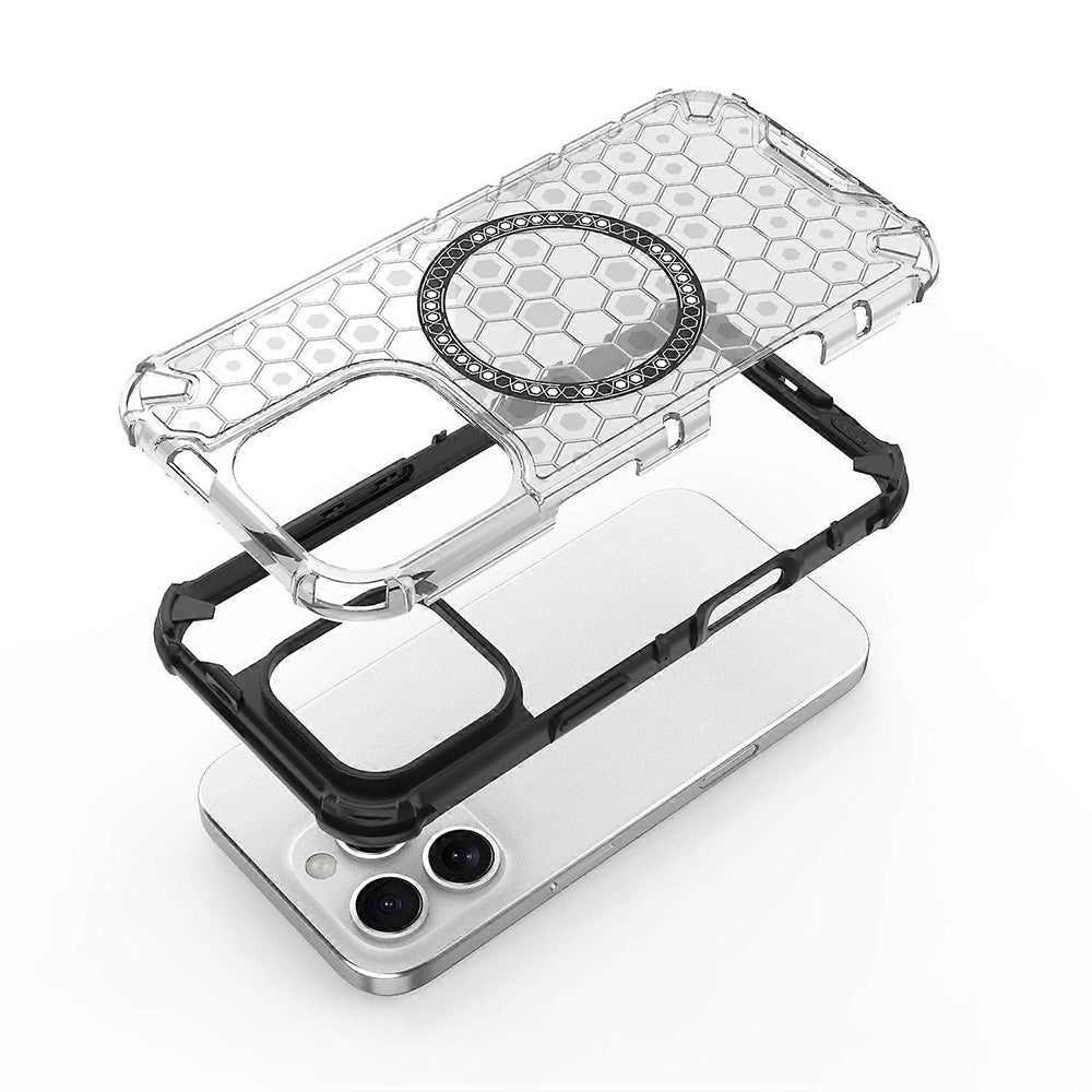 MagSafe-Hülle für Apple iPhone 16 Pro, Techsuit, HoneyComb Shield, Weiß