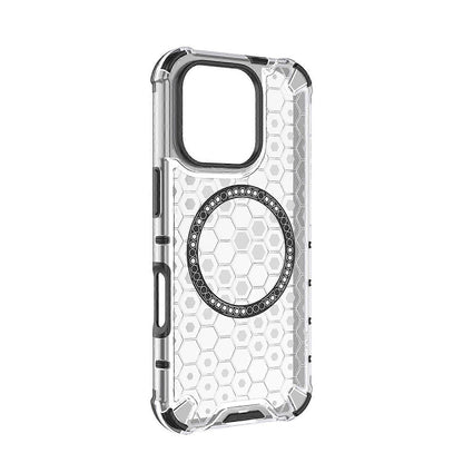 MagSafe-Hülle für Apple iPhone 16 Pro, Techsuit, HoneyComb Shield, Weiß