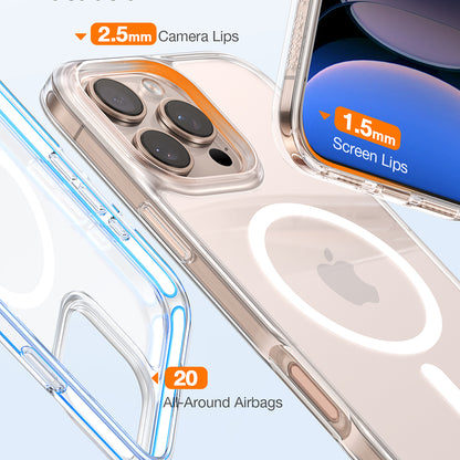 MagSafe Hülle für Apple iPhone 16 Pro, Torras, Diamond, Transparent