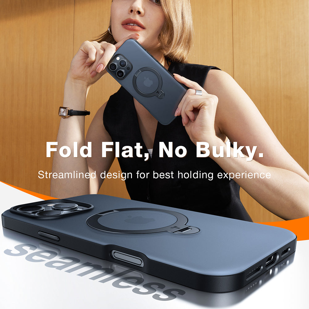 MagSafe Hülle für Apple iPhone 16 Pro, Torras, Ostand Spin, Transparent