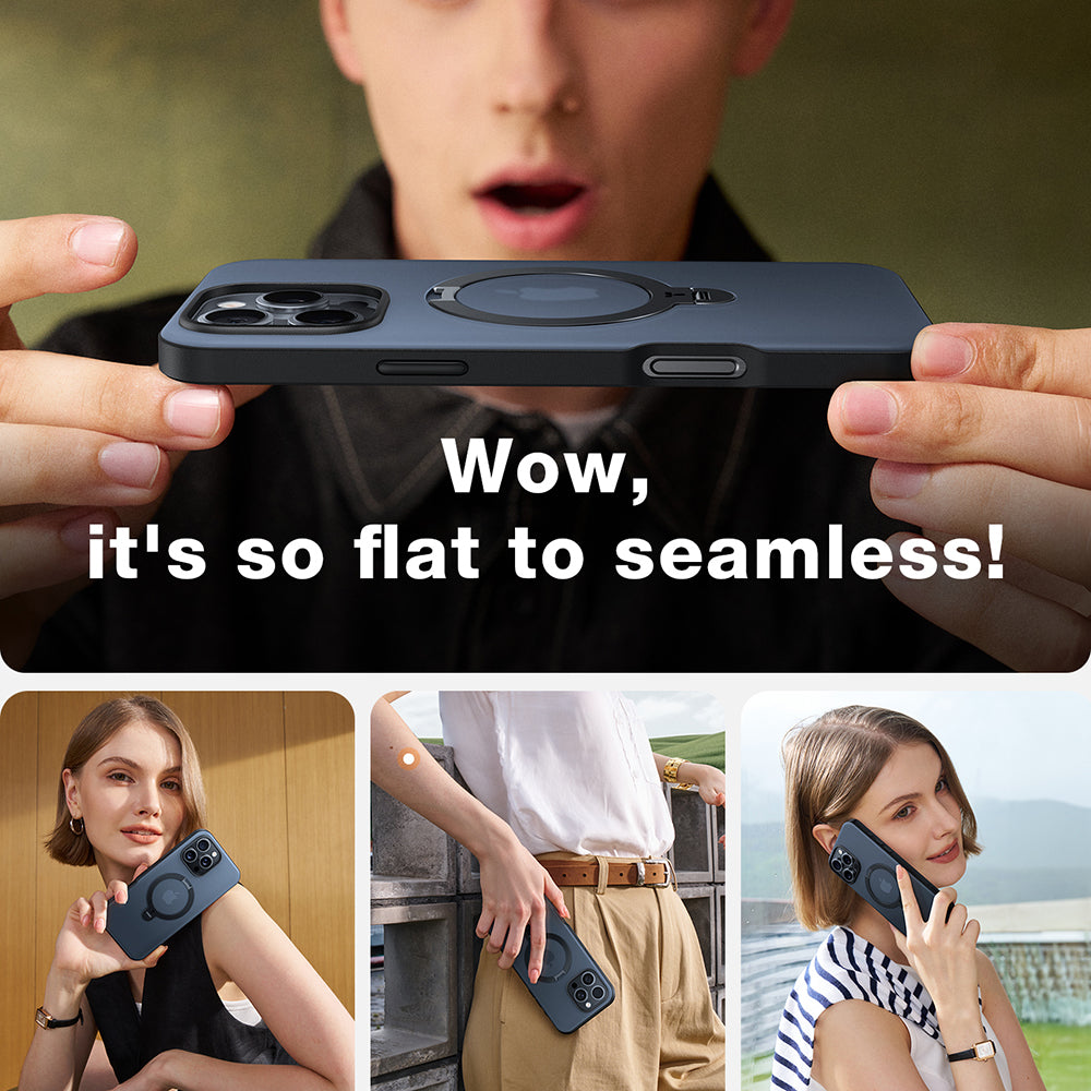 MagSafe Hülle für Apple iPhone 16 Pro, Torras, Ostand Spin, Transparent