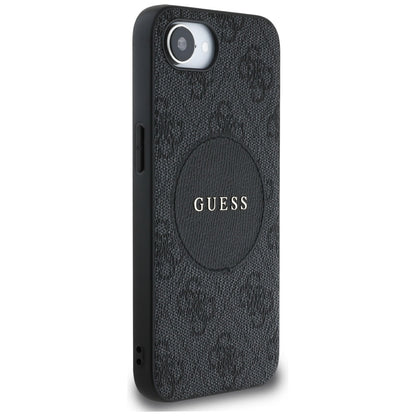 MagSafe Case for Apple iPhone 16e, Guess, 4G Circle Classic Logo, Black