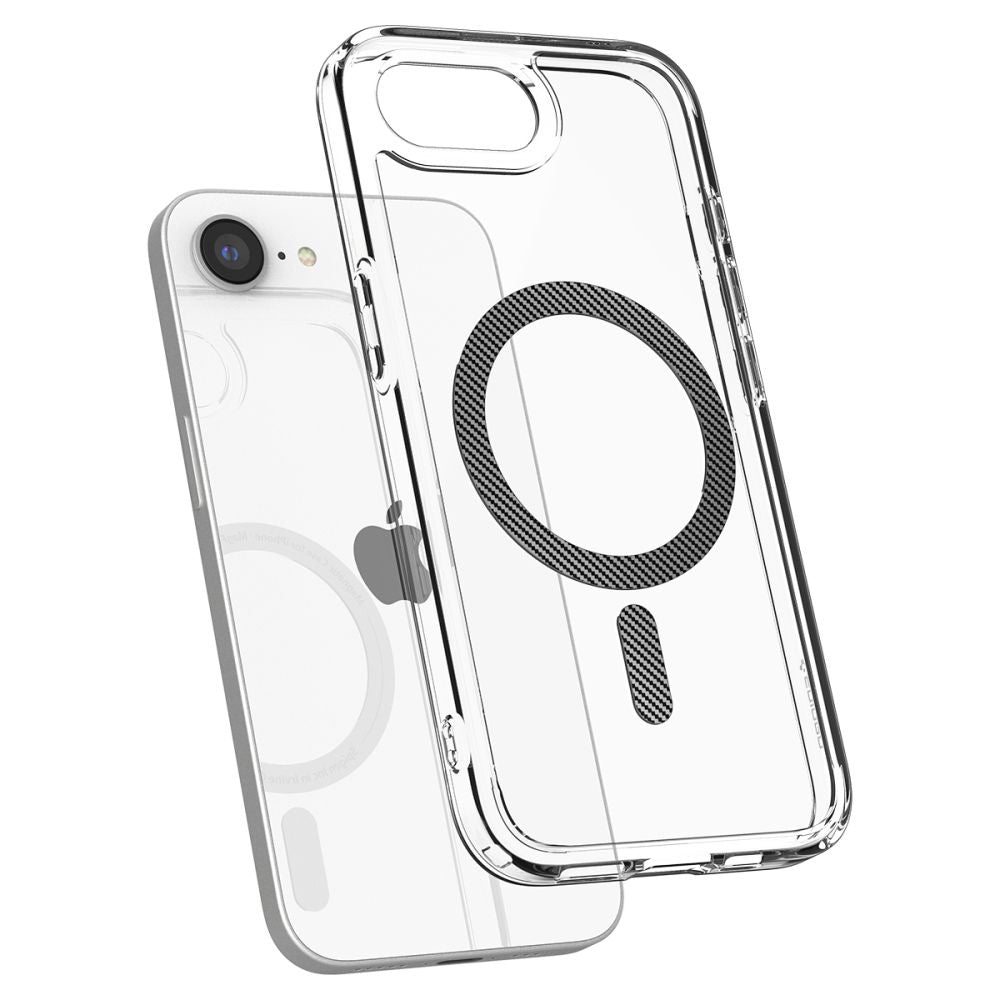 MagSafe-Hülle für Apple iPhone 17e / 16e, Spigen, Ultra Hybrid Carbon, Transparent