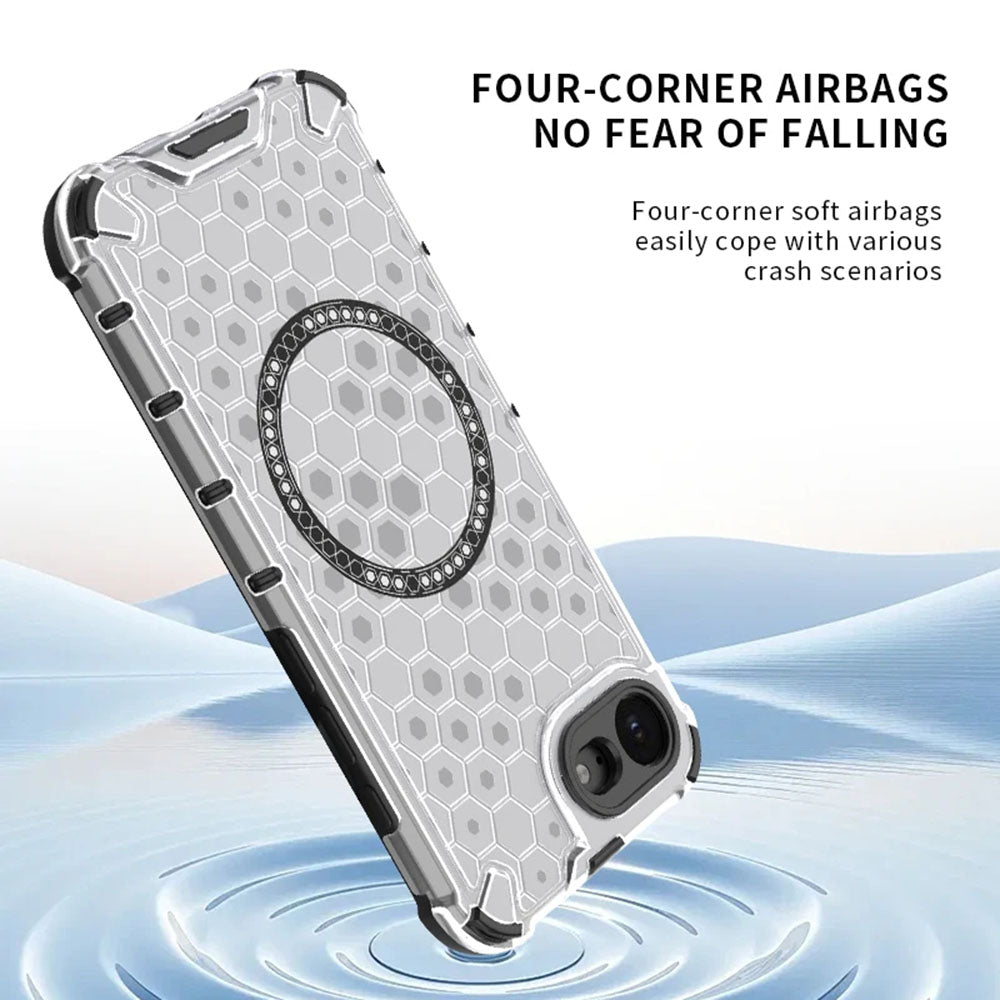 MagSafe-Hülle für Apple iPhone 17e / 16e, Techsuit, HoneyComb Shield, Weiß