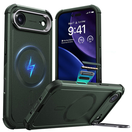 MagSafe Hülle für Apple iPhone 17 Air, ESR, Cyber Armor Kickstand, Grün