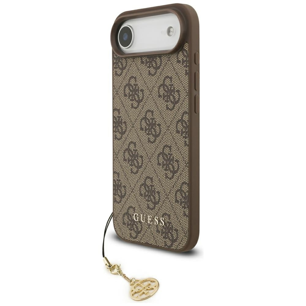 MagSafe Hülle für Apple iPhone 17 Air, Guess, 4G Charm Cradle, Braun
