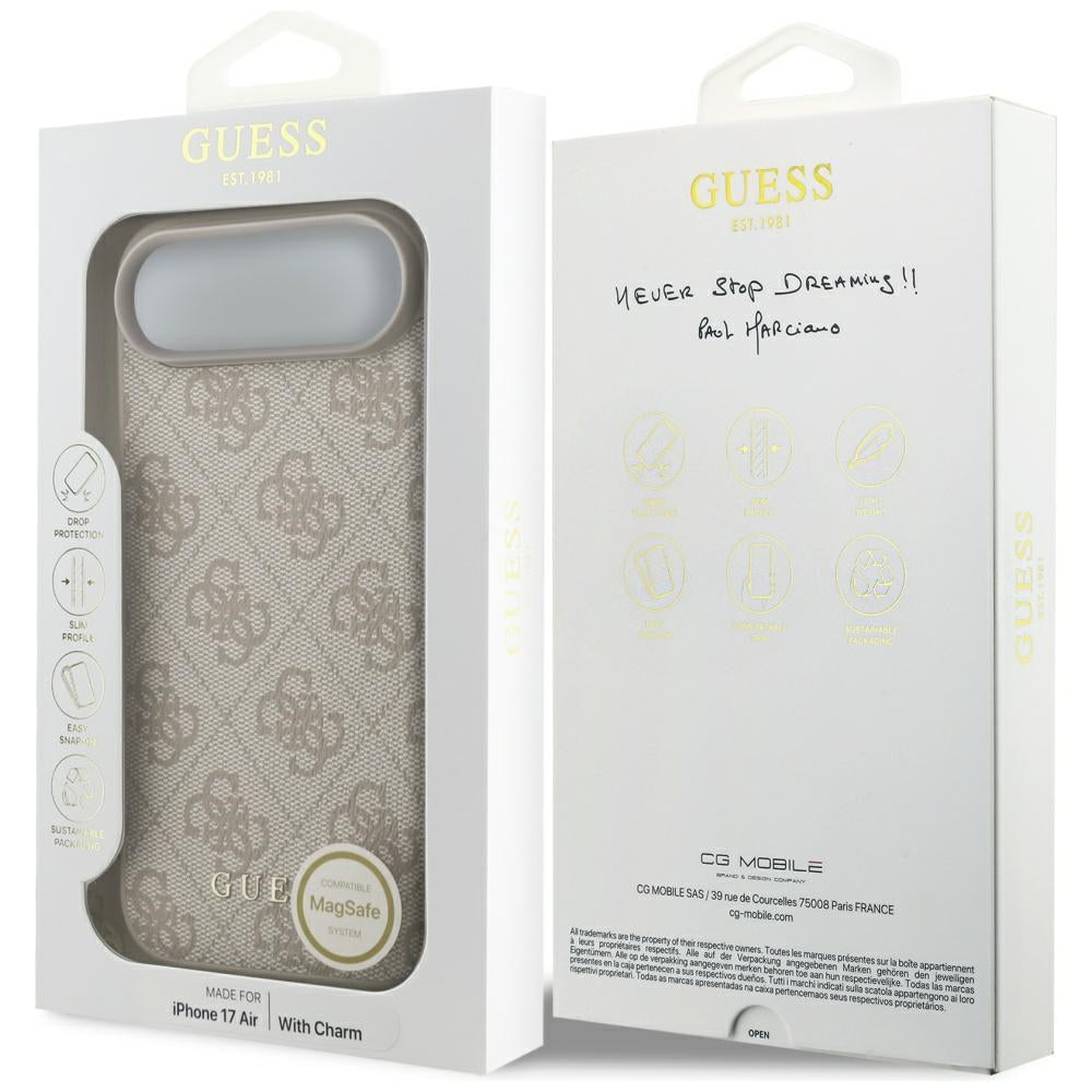 MagSafe Hülle für Apple iPhone 17 Air, Guess, 4G Charm Cradle, Rosa