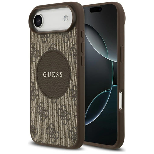 MagSafe Hülle für Apple iPhone 17 Air, Guess, 4G Circle Classic Logo, Braun
