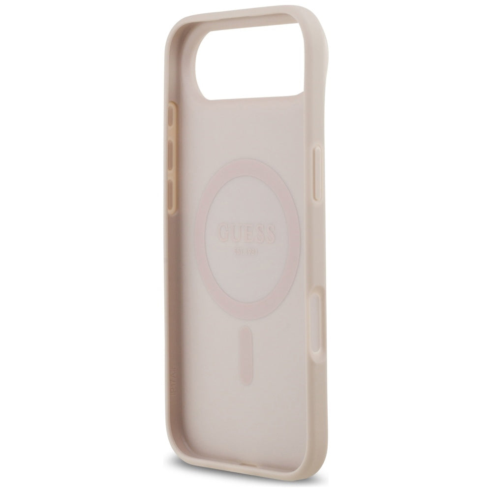 MagSafe Hülle für Apple iPhone 17 Air, Guess, 4G Circle Classic Logo, Rosa