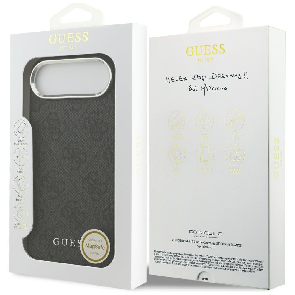 MagSafe Hülle für Apple iPhone 17 Air, Guess, 4G Classic Logo, Schwarz