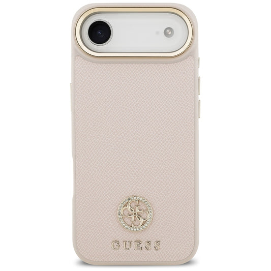 MagSafe Hülle für Apple iPhone 17 Air, Guess, Grained Strass Logo, Rosa