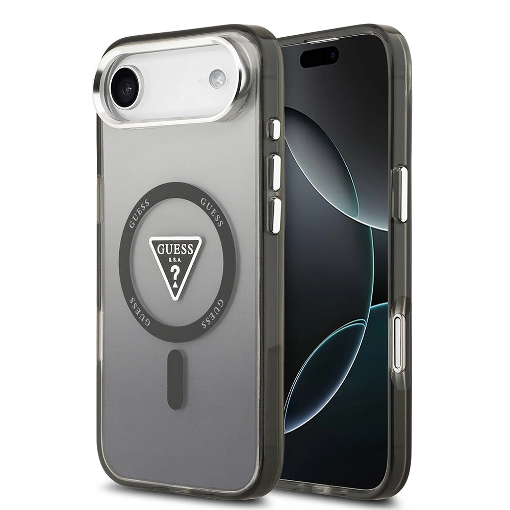 MagSafe Hülle für Apple iPhone 17 Air, Guess, IML Gradient Triangle Logo, Schwarz