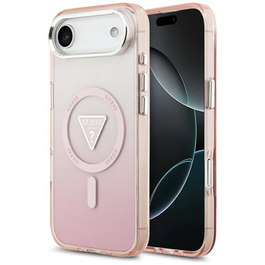 MagSafe Hülle für Apple iPhone 17 Air, Guess, IML Gradient Triangle Logo, Rosa