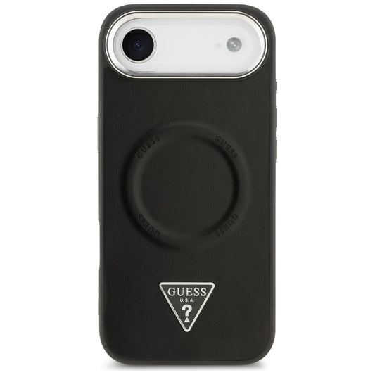 MagSafe Hülle für Apple iPhone 17 Air, Guess, Triangle Logo, Schwarz Silbern