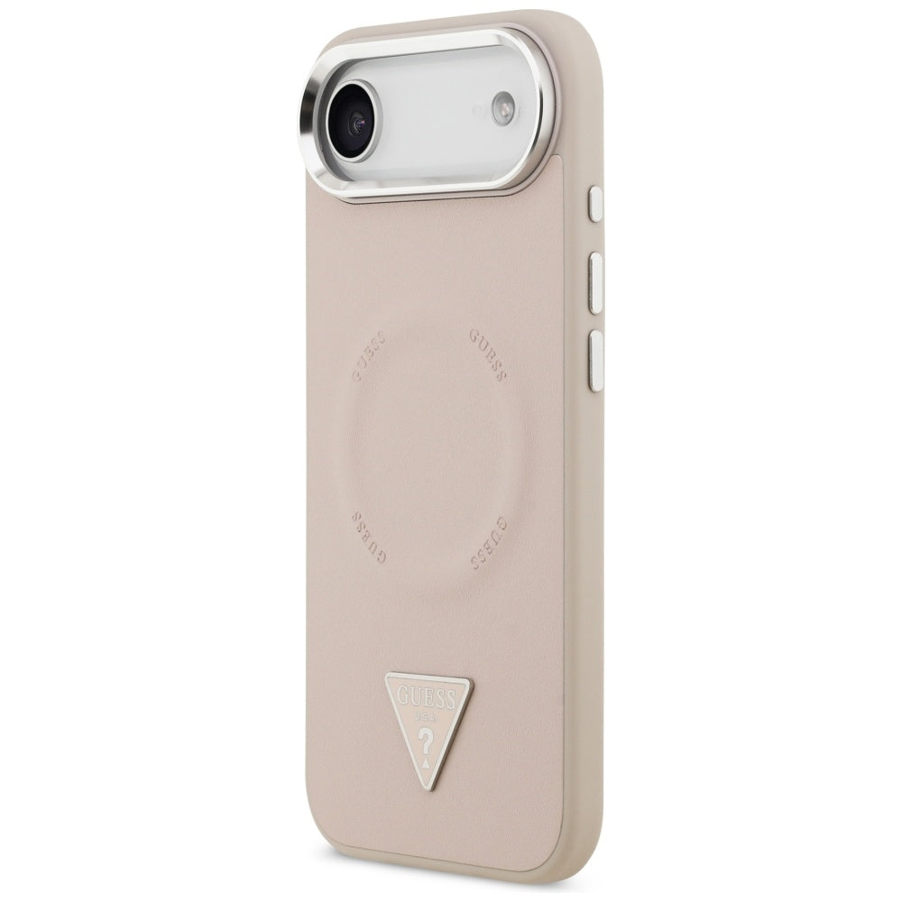 MagSafe Hülle für Apple iPhone 17 Air, Guess, Triangle Logo, Rosa Silber