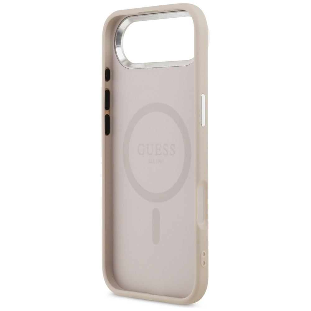 MagSafe Hülle für Apple iPhone 17 Air, Guess, Triangle Logo, Rosa Silber