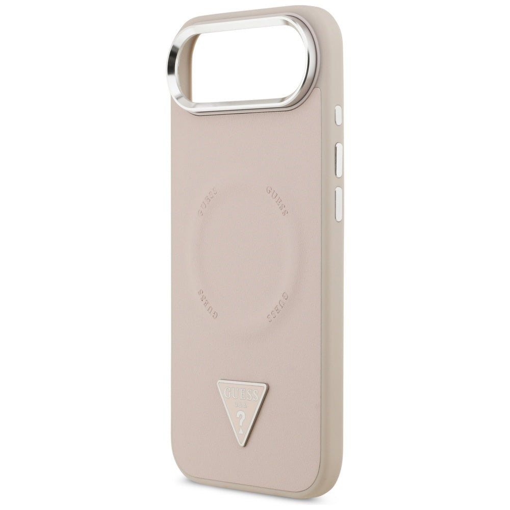 MagSafe Hülle für Apple iPhone 17 Air, Guess, Triangle Logo, Rosa Silber