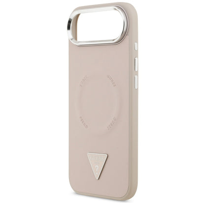 MagSafe Hülle für Apple iPhone 17 Air, Guess, Triangle Logo, Rosa Silber