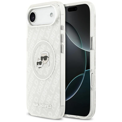 MagSafe Hülle für Apple iPhone 17 Air, Karl Lagerfeld, IML Glitter Karl & Choupette's Heads, Grau