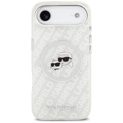MagSafe Hülle für Apple iPhone 17 Air, Karl Lagerfeld, IML Glitter Karl & Choupette's Heads, Grau