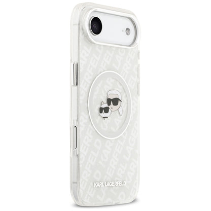 MagSafe Hülle für Apple iPhone 17 Air, Karl Lagerfeld, IML Glitter Karl & Choupette's Heads, Grau