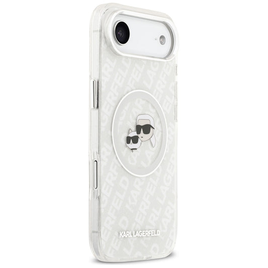 MagSafe Hülle für Apple iPhone 17 Air, Karl Lagerfeld, IML Glitter Karl & Choupette's Heads, Grau