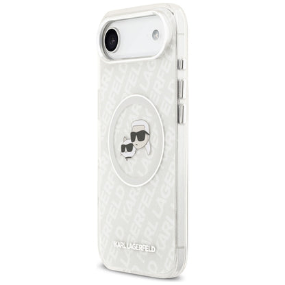 MagSafe Hülle für Apple iPhone 17 Air, Karl Lagerfeld, IML Glitter Karl & Choupette's Heads, Grau