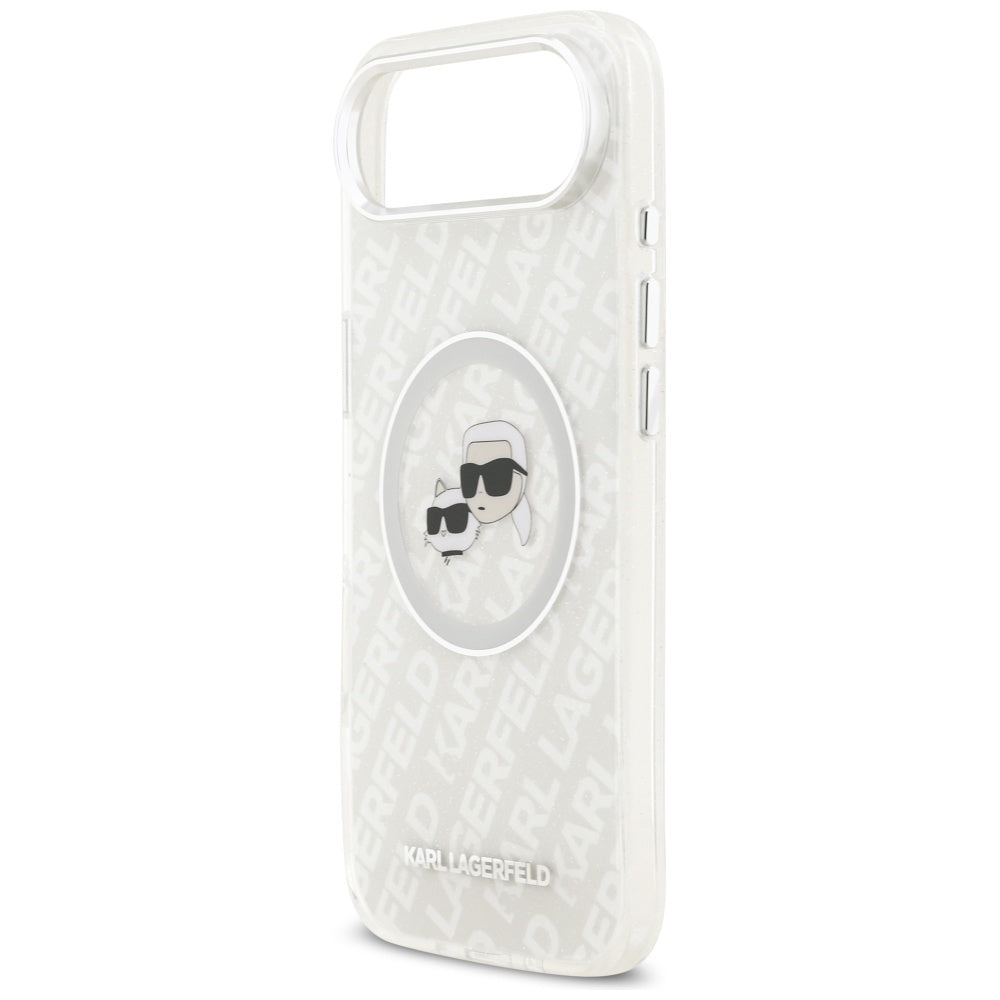 MagSafe Hülle für Apple iPhone 17 Air, Karl Lagerfeld, IML Glitter Karl & Choupette's Heads, Grau
