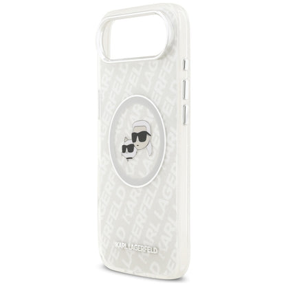 MagSafe Hülle für Apple iPhone 17 Air, Karl Lagerfeld, IML Glitter Karl & Choupette's Heads, Grau