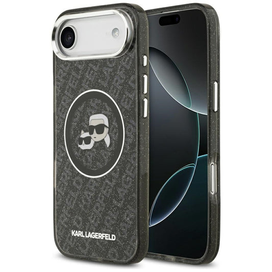 MagSafe Hülle für Apple iPhone 17 Air, Karl Lagerfeld, IML Glitter Karl & Choupette's Heads, Schwarz