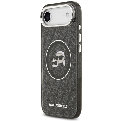 MagSafe Hülle für Apple iPhone 17 Air, Karl Lagerfeld, IML Glitter Karl & Choupette's Heads, Schwarz