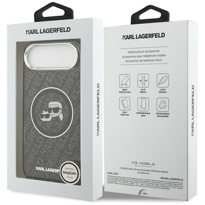 MagSafe Hülle für Apple iPhone 17 Air, Karl Lagerfeld, IML Glitter Karl & Choupette's Heads, Schwarz