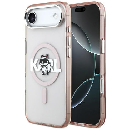 MagSafe Hülle für Apple iPhone 17 Air, Karl Lagerfeld, IML Sketch Logo Choupette, Rosa
