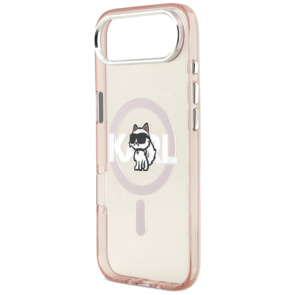 MagSafe Hülle für Apple iPhone 17 Air, Karl Lagerfeld, IML Sketch Logo Choupette, Rosa