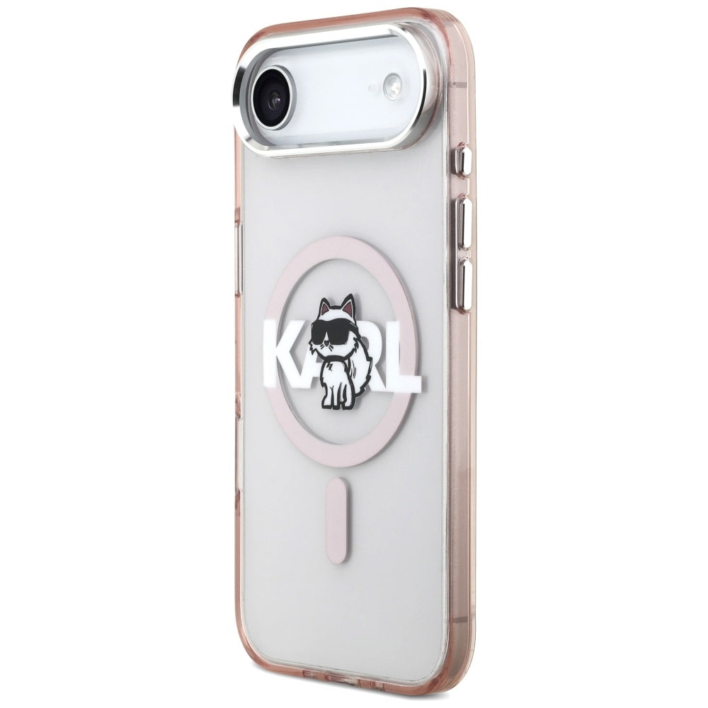 MagSafe Hülle für Apple iPhone 17 Air, Karl Lagerfeld, IML Sketch Logo Choupette, Rosa